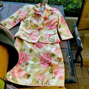 Floral Brocade Dress with Jacket